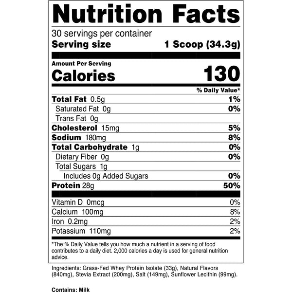 100% Grass Fed Whey Protein 2lbs